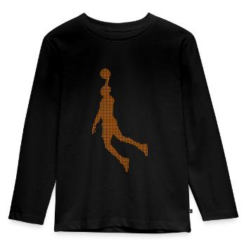 Basketball - Kinder Premium Bio Langarmshirt - Schwarz - Vorne - AI Model Kid Male (0cm)