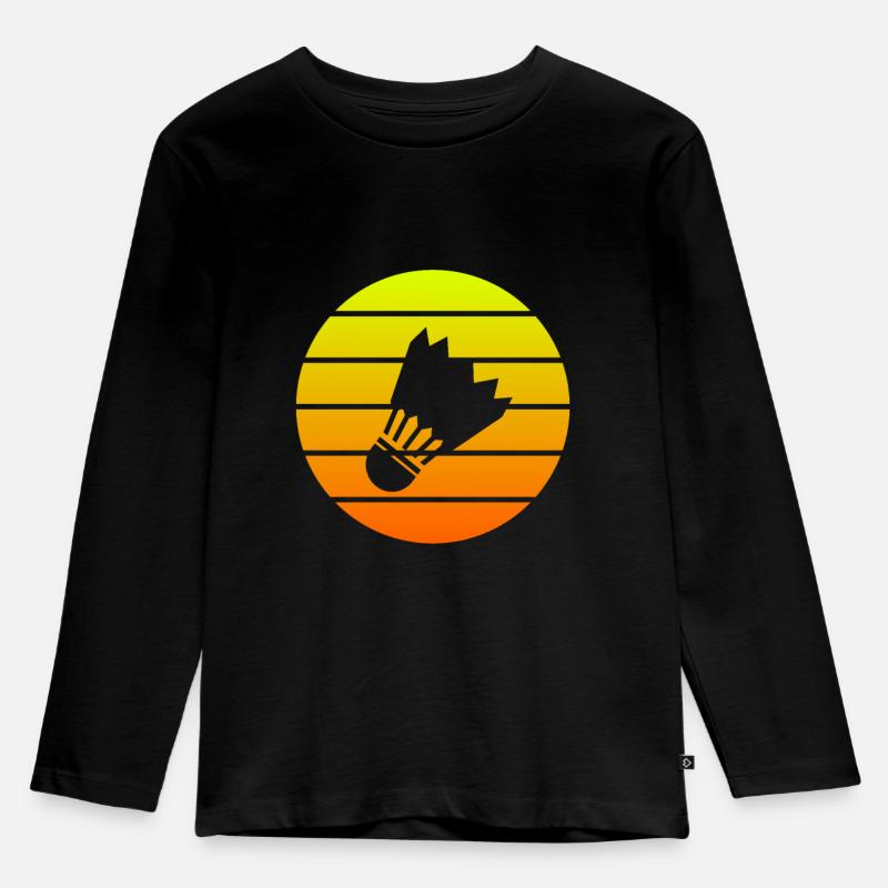 Badminton - Kinder Premium Bio Langarmshirt - Schwarz