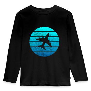 Avion - T-shirt manches longues Premium Enfant - noir - Devant - AI Model Kid Male (0cm)
