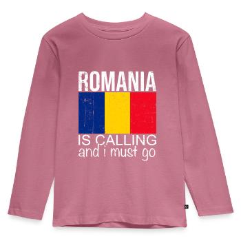Roumanie Citation - T-shirt manches longues Premium Enfant - mauve - Devant - AI Model Kid Female (0cm)