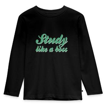 Étude Dire - T-shirt manches longues Premium Enfant - noir - Devant - AI Model Kid Male (0cm)