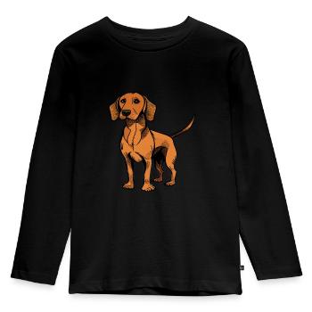 Chien dans le style comique - T-shirt manches longues Premium Enfant - noir - Devant - AI Model Kid Male (0cm)