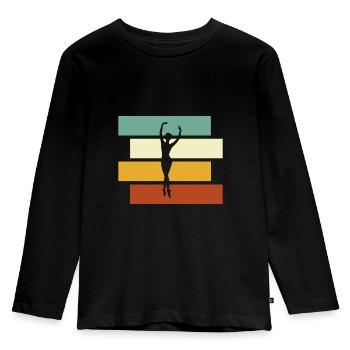 Dancing Retro - Kids' Premium Longsleeve Shirt - black - Front - AI Model Kid Male (0cm)
