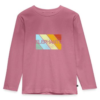 Elefanten Retro - Kinder Premium Bio Langarmshirt - Mauve - Vorne - AI Model Kid Female (0cm)