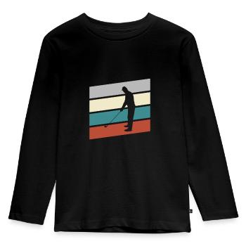 Golf Retro - Kinder Premium Bio Langarmshirt - Schwarz - Vorne - AI Model Kid Male (0cm)
