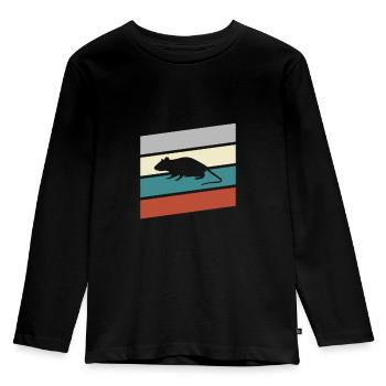 Maus Retro - Kinder Premium Bio Langarmshirt - Schwarz - Vorne - AI Model Kid Male (0cm)