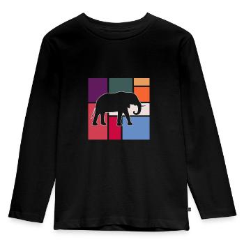 Éléphant - T-shirt manches longues Premium Enfant - noir - Devant - AI Model Kid Male (0cm)