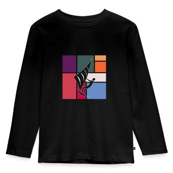 Kite - Kinder Premium Bio Langarmshirt - Schwarz - Vorne - AI Model Kid Male (0cm)