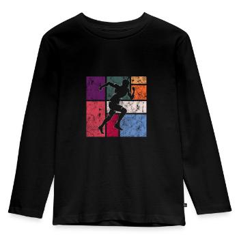 Joggen - Kinder Premium Bio Langarmshirt - Schwarz - Vorne - AI Model Kid Male (0cm)