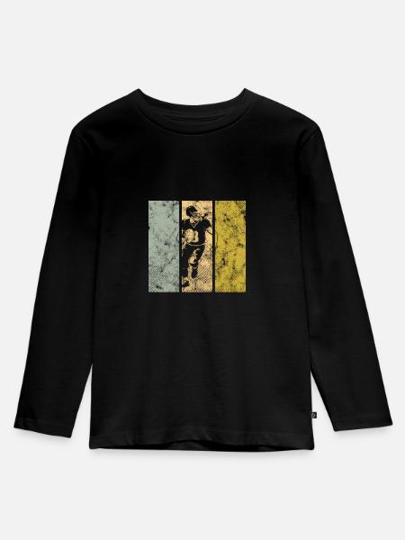 American football - Kinder Premium Bio Langarmshirt - Schwarz