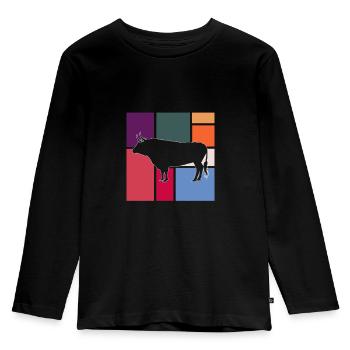 Taureau - T-shirt manches longues Premium Enfant - noir - Devant - AI Model Kid Male (0cm)