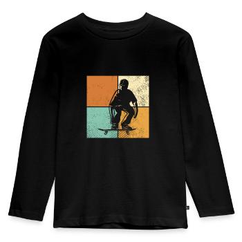 Skate - Kinder Premium Bio Langarmshirt - Schwarz - Vorne - AI Model Kid Male (0cm)