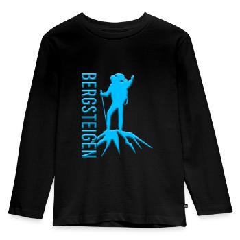 Bergsteigen - Kinder Premium Bio Langarmshirt - Schwarz - Vorne - AI Model Kid Male (0cm)