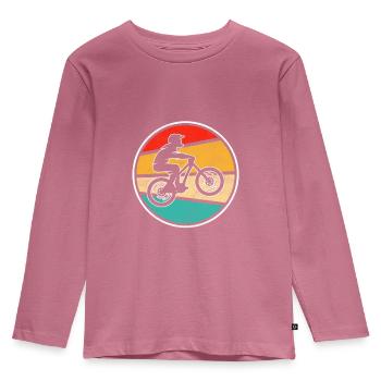 Logo rétro de VTT - T-shirt manches longues Premium Enfant - mauve - Devant - AI Model Kid Female (0cm)