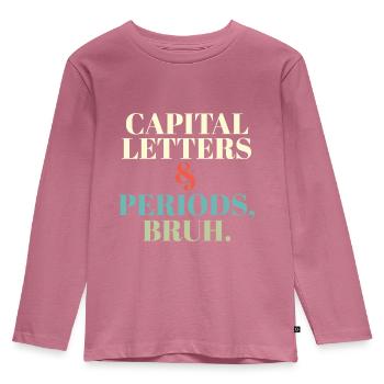 ELA Professeur Lettres et Périodes Bruh Grammaire - T-shirt manches longues Premium Enfant - mauve - Devant - AI Model Kid Female (0cm)
