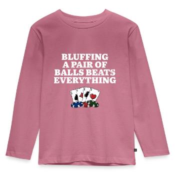 Bluffer Bat tout Gambler Poker Gambling - T-shirt manches longues Premium Enfant - mauve - Devant - AI Model Kid Female (0cm)