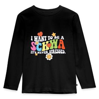 Professeur d’anglais Je veux être un Schwa ELA Life - T-shirt manches longues Premium Enfant - noir - Devant - AI Model Kid Male (0cm)