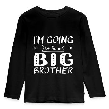 Werdender großer Bruder - Kinder Premium Bio Langarmshirt - Schwarz - Vorne - AI Model Kid Male (0cm)