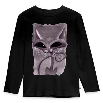 Serial Cat 08 - Kids' Premium Longsleeve Shirt - black - Front - AI Model Kid Male (0cm)