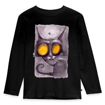 Serial Cat 06 - Kids' Premium Longsleeve Shirt - black - Front - AI Model Kid Male (0cm)