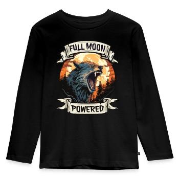 Wolf Wolves Werewolf Moon Full Moon Monster - Kids' Premium Longsleeve Shirt - black - Front - AI Model Kid Male (0cm)