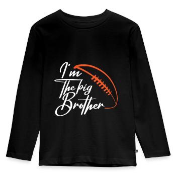 Ich bin der große Bruder - Kinder Premium Bio Langarmshirt - Schwarz - Vorne - AI Model Kid Male (0cm)