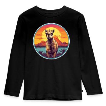 Chameau - T-shirt manches longues Premium Enfant - noir - Devant - AI Model Kid Male (0cm)