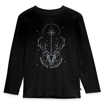 Harry Potter Stag Expecto Patronum - Kids' Premium Longsleeve Shirt - black - Front - AI Model Kid Male (0cm)