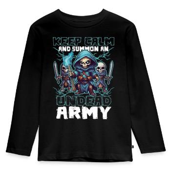 Gaming Gamer PC RPG Rollenspiel Necromancer - Kids' Premium Longsleeve Shirt - black - Front - AI Model Kid Male (0cm)
