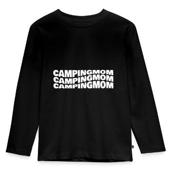 Camping - Kinder Premium Bio Langarmshirt - Schwarz - Vorne - AI Model Kid Male (0cm)