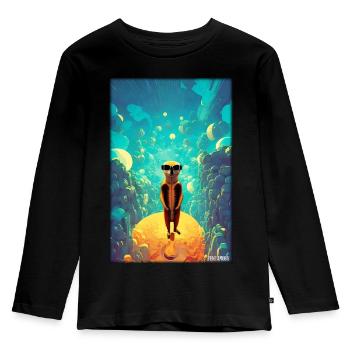 Suricates Zoo Animaux Nature Faune Surikate Zoo - T-shirt manches longues Premium Enfant - noir - Devant - AI Model Kid Male (0cm)
