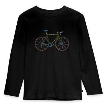 Cadeau d'amoureux de vélo - T-shirt manches longues Premium Enfant - noir - Devant - AI Model Kid Male (0cm)