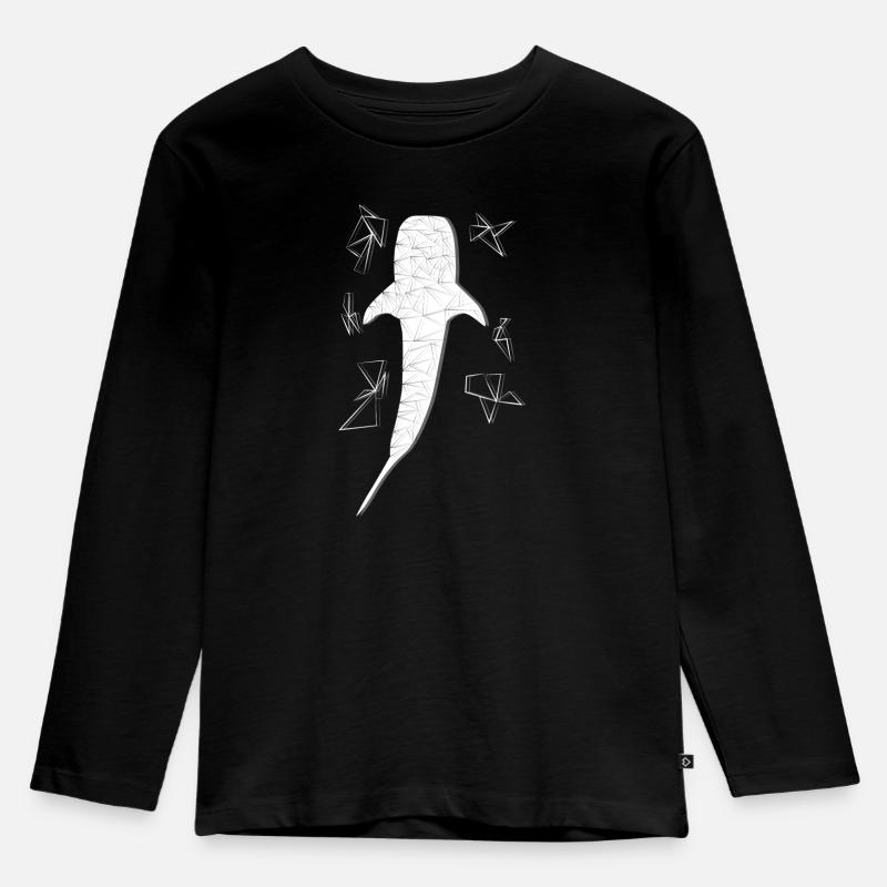 Whale - Kinder Premium Bio Langarmshirt - Schwarz