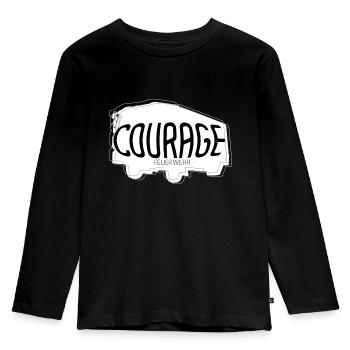 courage - Kids' Premium Longsleeve Shirt - black - Front - AI Model Kid Male (0cm)