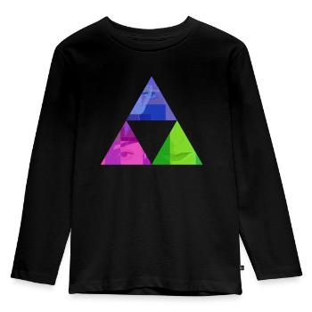 comic - Kinder Premium Bio Langarmshirt - Schwarz - Vorne - AI Model Kid Male (0cm)