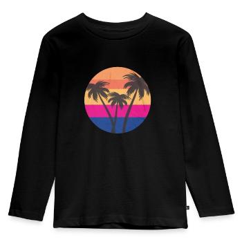 palmiers - T-shirt manches longues Premium Enfant - noir - Devant - AI Model Kid Male (0cm)