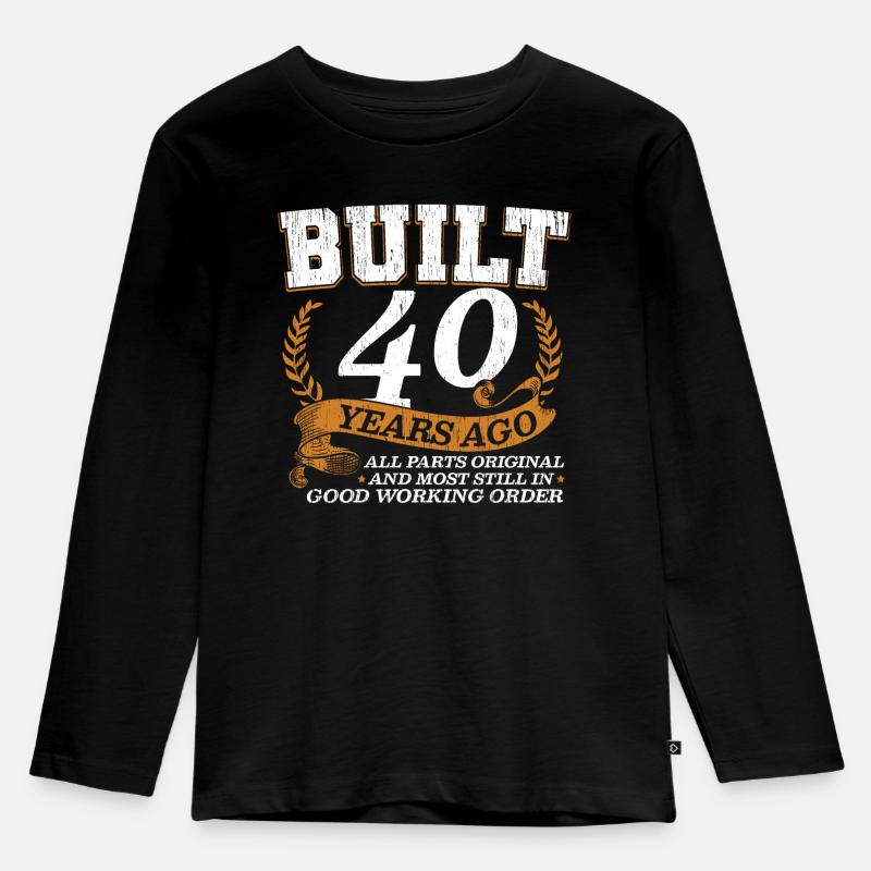 40. Geburtstag Geschenk Geschenkidee Party - Kinder Premium Bio Langarmshirt - Schwarz