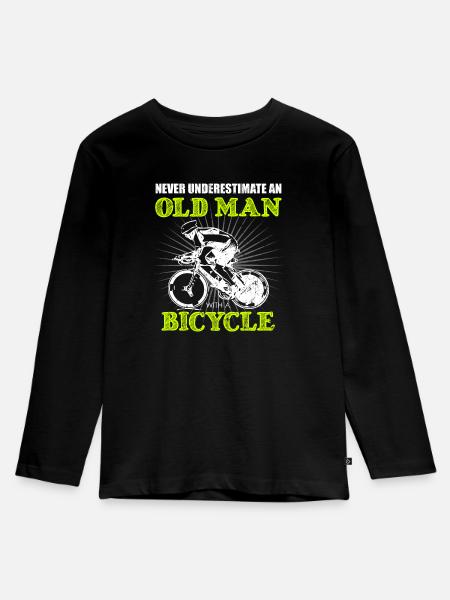 Fahrradfahren - Kinder Premium Bio Langarmshirt - Schwarz