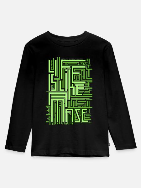 The Maze - Kinder Premium Bio Langarmshirt - Schwarz