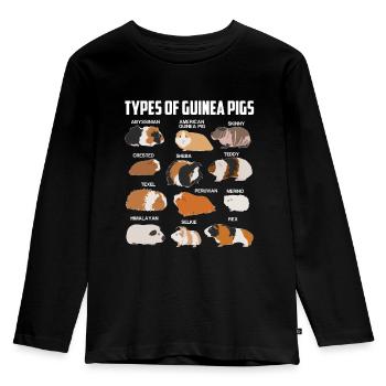Meerschweinchen Arten - Kinder Premium Bio Langarmshirt - Schwarz - Vorne - AI Model Kid Male (0cm)