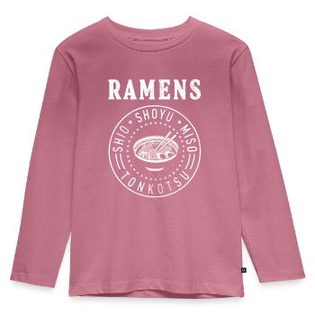 ramens - Kids' Premium Longsleeve Shirt - mauve - Front - AI Model Kid Female (0cm)