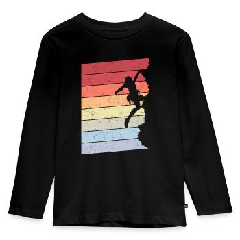Escalade grimpeurs vintage - T-shirt manches longues Premium Enfant - noir - Devant - AI Model Kid Male (0cm)