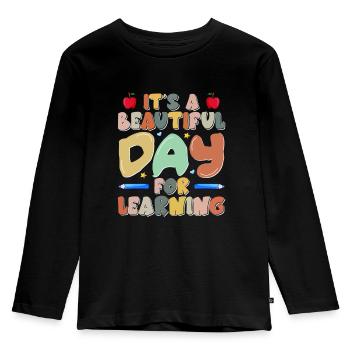 It's a Beautiful Day for Learning - Kids' Premium Longsleeve Shirt - black - Front - AI Model Kid Male (0cm)