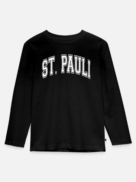 St. Pauli - Kinder Premium Bio Langarmshirt - Schwarz