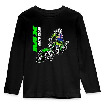 Supercross - Moto Cross - Motocross - Kids' Premium Longsleeve Shirt - black - Front - AI Model Kid Male (0cm)