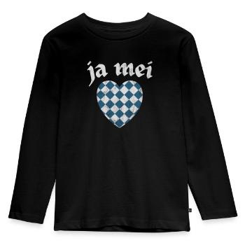 Ja Mei - Bayrisch Boarisch Bayern - Kinder Premium Bio Langarmshirt - Schwarz - Vorne - AI Model Kid Male (0cm)