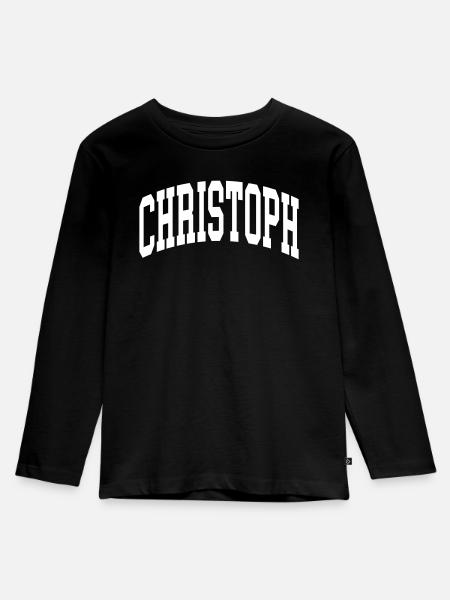 Christoph - Kinder Premium Bio Langarmshirt - Schwarz