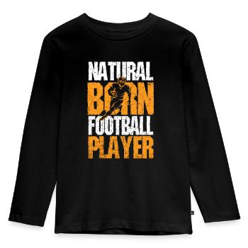 American Football - Kinder Premium Bio Langarmshirt - Schwarz - Vorne - AI Model Kid Male (0cm)