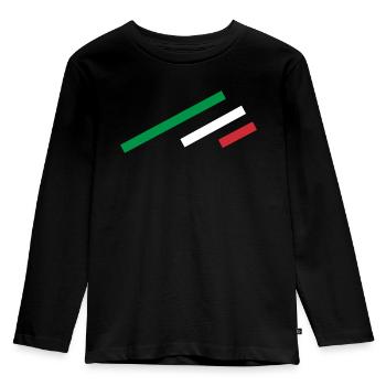 Italy Stripe - Kids' Premium Longsleeve Shirt - black - Front - AI Model Kid Male (0cm)