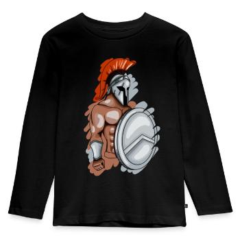 Spartans - Kids' Premium Longsleeve Shirt - black - Front - AI Model Kid Male (0cm)